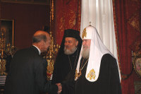 Встреча Святейшего Патриарха Алексия с послом Марокко в России Н. Сефиани