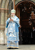 Слово Святейшего Патриарха Алексия после Божественной литургии в день Успения Пресвятой Богородицы на Соборной площади Московского Кремля