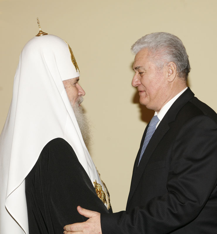Встреча Святейшего Патриарха Алексия с президентом Молдовы В.Н. Ворониным