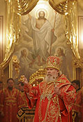 Святейший Патриарх совершил Божественную литургию и молебен у мощей св. прав. блаженной Матроны Московской в Покровском ставропигиальном монастыре