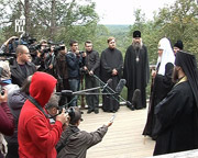 Интервью Святейшего Патриарха Кирилла во время посещения Соловецкого монастыря