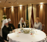 Встреча Святейшего Патриарха с главой сейма и президентом министров Латвийской Республики