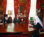 Святейший Патриарх Алексий встретился с губернатором Новгородской области С.Г. Митиным