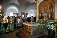 Предстоятель Русской Православной Церкви совершил всенощное бдение в нижнем храме Спасо-Преображенского собора Валаамского монастыря