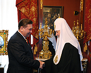 Предстоятель Русской Православной Церкви встретился с губернатором Курской области Александром Михайловым