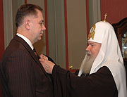Министр культуры РФ А.С.Соколов награжден орденом Русской Православной Церкви