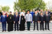 Патриарший экзарх всея Беларуси принял участие в торжественной церемонии открытия после реконструкции площади Победы в городе Бобруйске