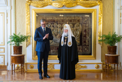 Встреча Святейшего Патриарха Кирилла с Президентом Сербии Александром Вучичем