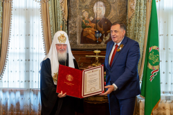 Встреча Святейшего Патриарха Кирилла с Президентом Республики Сербской Милорадом Додиком
