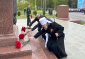 Митрополит Тверской Амвросий принял участие в праздничных мероприятиях по случаю 80-летия Победы во Ржеве и Твери