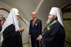 Состоялась встреча Святейшего Патриарха с главой Удмуртской Республики А.В. Бречаловым и митрополитом Ижевским Викторином