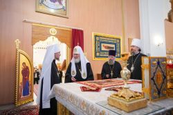 Святейший Патриарх Кирилл посетил строящийся храмовый комплекс в честь иконы Божией Матери «Всех скорбящих Радость» в Минске