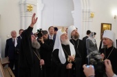 Святейший Патриарх Кирилл посетил строящийся храмовый комплекс в честь иконы Божией Матери «Всех скорбящих Радость» в Минске