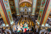 Патриарший визит в Калининградскую митрополию. Литургия в кафедральном соборе Христа Спасителя в Калининграде