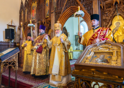 Патриарший визит в Калининградскую митрополию. Утреня всенощного бдения в Никольском храме г. Калининграда
