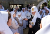 Святейший Патриарх Кирилл встретился с воспитанниками клуба единоборств «Архангел Михаил» при Черняховской епархии и сестрами милосердия Калининградской епархии