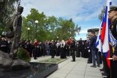 Святейший Патриарх Кирилл принял участие в открытии памятника Валаамским юнгам на острове Валаам
