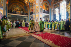 Патриарший визит на Валаам. Божественная литургия. Хиротония архимандрита Авеля (Пивоварова) во епископа Губкинского