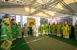On the day of commemoration of St. Sergius of Radonezh, the Primate of the Russian Church celebrated the Liturgy at the Holy Trinity Lavra of St. Sergius