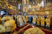У день свята Хрещення Русі Святіший Патріарх Кирил звершив Літургію в Успенському соборі Московського Кремля