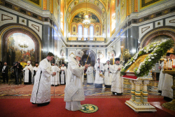 Патриаршее служение в канун праздника Преображения Господня в Храме Христа Спасителя