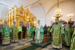 Патриарший визит на Соловки. Литургия в Троицком соборе Соловецкого монастыря